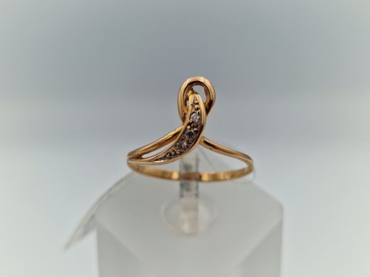 Zelta gredzens ar cirkoniju, 1.65 g, izm. 17.5