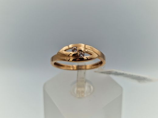 Zelta gredzens ar cirkoniju, 2.05 g, izm. 17