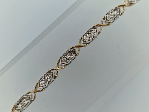 Zelta rokassprādze ar briljantu, 5.76 g, izm. 18.5