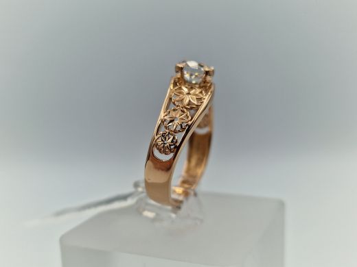 Zelta gredzens ar cirkoniju, 3.39 g, izm. 18