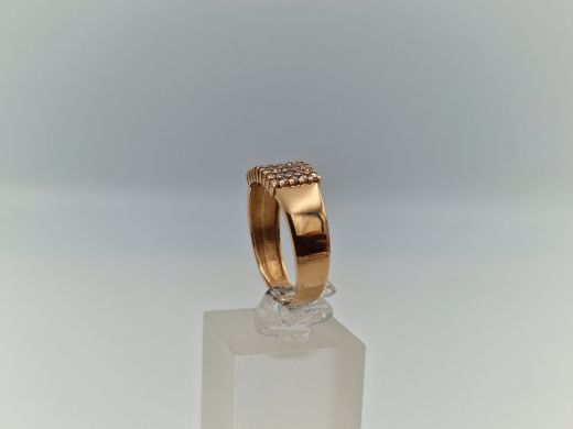 Zelta gredzens ar cirkoniju, 3.02 g, izm. 19