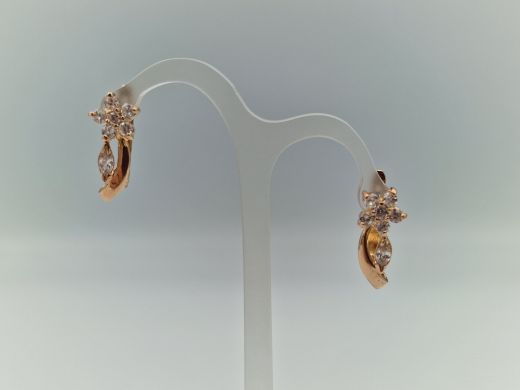 Золотые серьги с цирконом, 5.6 г