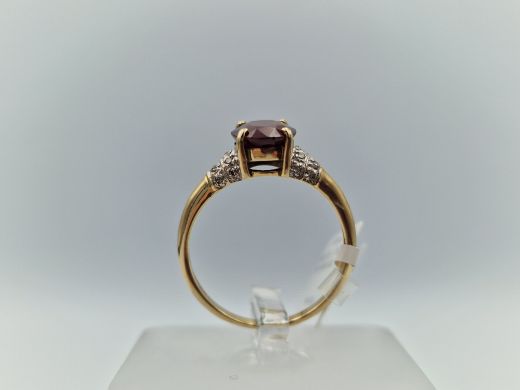 Zelta gredzens ar granātu, 2.41 g, izm. 17.5