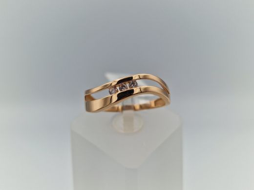 Zelta gredzens ar cirkoniju, 2.04 g, izm. 19