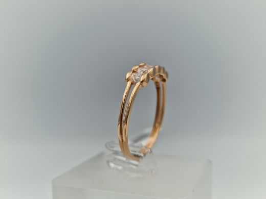 Zelta gredzens ar cirkoniju, 1.8 g, izm. 19.5