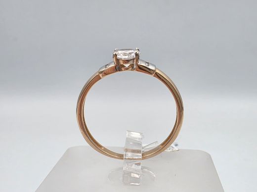 Zelta gredzens ar cirkoniju, 1.48 g, izm. 17