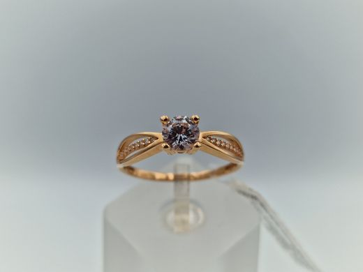 Zelta gredzens ar cirkoniju, 2.6 g, izm. 20.5