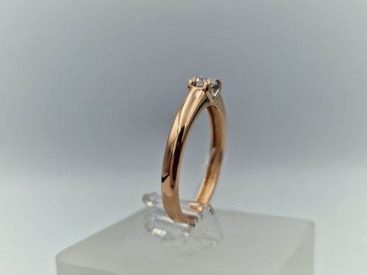 Zelta gredzens ar cirkoniju, 1.7 g, izm. 16.5