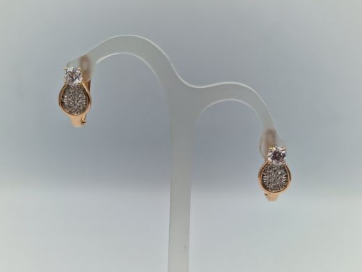 Zelta auskari ar cirkoniju, 2.72 g