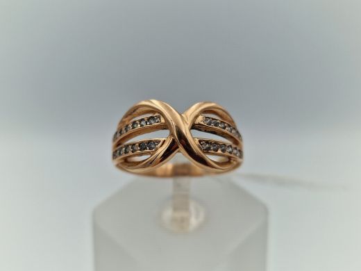 Золотое кольцо с цирконом, 3.57 г, разм. 19