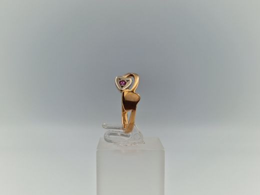 Zelta gredzens ar cirkoniju, 1.74 g, izm. 17