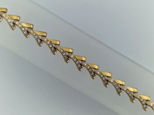 Zelta rokassprādze ar cirkoniju, 15.68 g, izm. 20.5