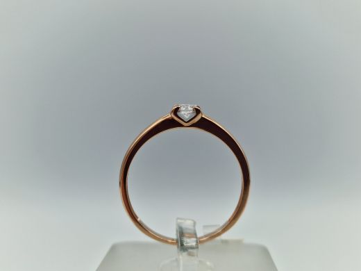 Zelta gredzens ar cirkoniju, 1.52 g, izm. 20