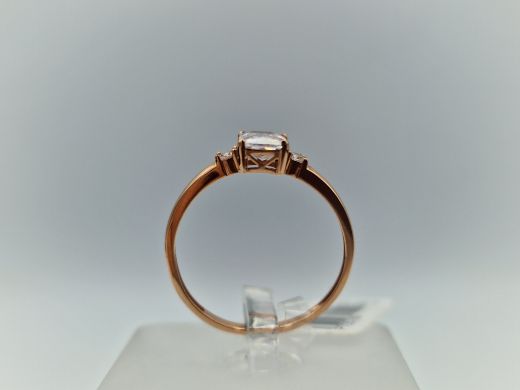 Zelta gredzens ar cirkoniju, 1.45 g, izm. 18