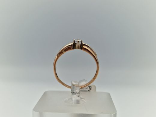 Zelta gredzens ar cirkoniju, 1.31 g, izm. 17.5