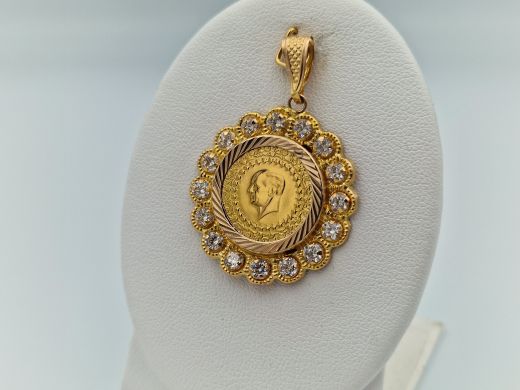 Zelta kulons ar cirkoniju, 3.97 g