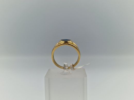 Zelta gredzens ar briljantu un safīru, 7.27 g, izm. 20