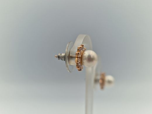 Золотые серьги с цирконом, 1.83 г