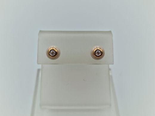 Zelta auskari ar briljantu, 2.45 g