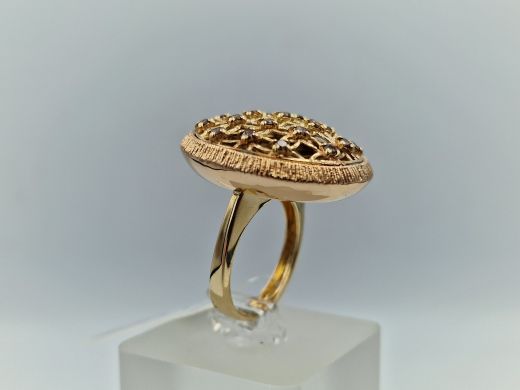 Zelta gredzens ar cirkoniju, 10.92 g, izm. 18