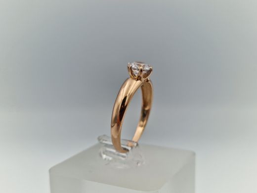 Zelta gredzens ar cirkoniju, 2.38 g, izm. 18.5