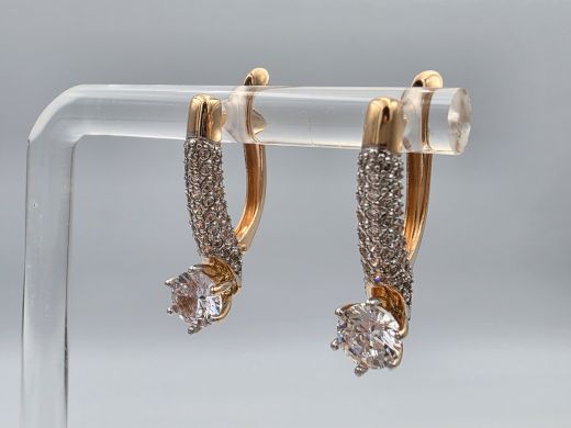 Zelta auskari ar cirkoniju, 3.61 g