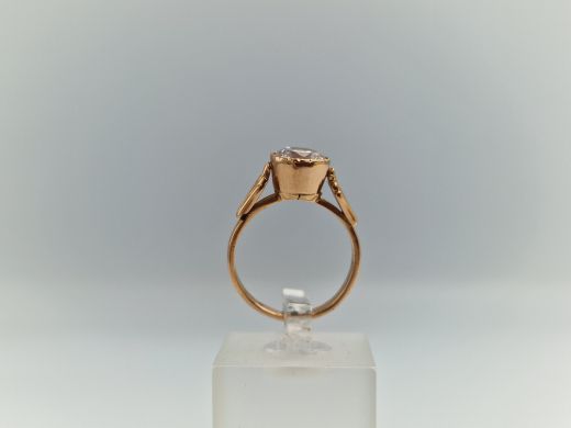 Zelta gredzens ar cirkoniju, 2.75 g, izm. 15.5