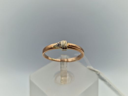 Zelta gredzens ar cirkoniju, 1.29 g, izm. 16