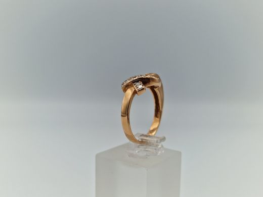 Zelta gredzens ar cirkoniju, 3.34 g, izm. 18