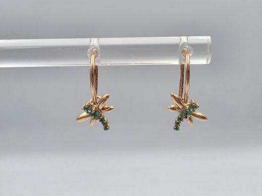 Zelta auskari ar cirkoniju, 1.1 g