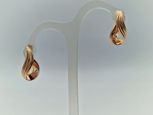 Золотые серьги с цирконом, 3.86 г