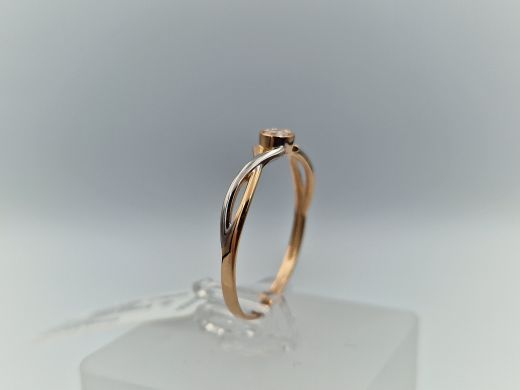 Zelta gredzens ar cirkoniju, 0.95 g, izm. 19