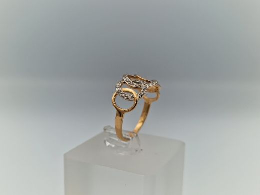 Zelta gredzens ar cirkoniju, 2.38 g, izm. 18.2