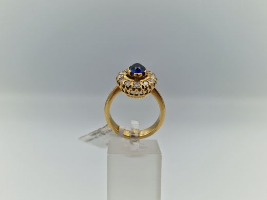 Zelta gredzens ar briljantu, 9.85 g, izm. 18.5