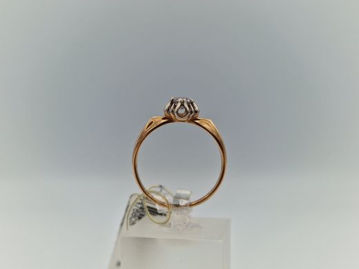 Zelta gredzens ar cirkoniju, 1.76 g, izm. 17