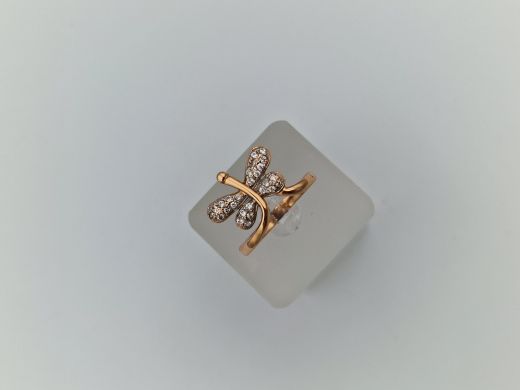 Zelta gredzens ar cirkoniju, 3.42 g, izm. 17.8