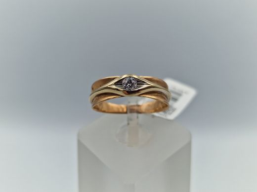 Zelta gredzens ar cirkoniju, 2.56 g, izm. 17.5