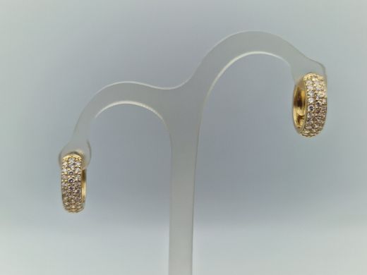 Золотые серьги с цирконом, 2.66 г