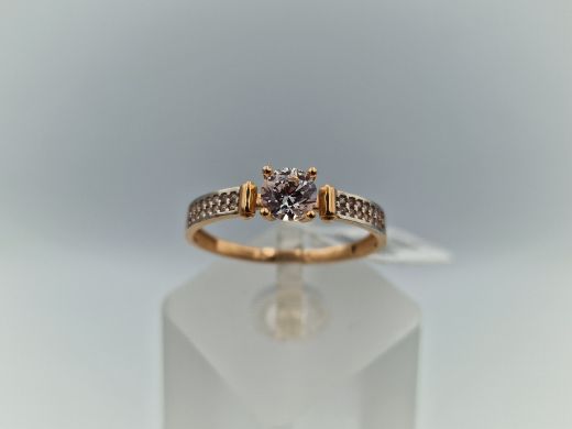 Zelta gredzens ar cirkoniju, 2.06 g, izm. 18.5