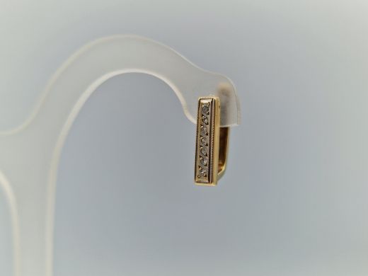 Золотые серьги с бриллиантом, 2.62 г