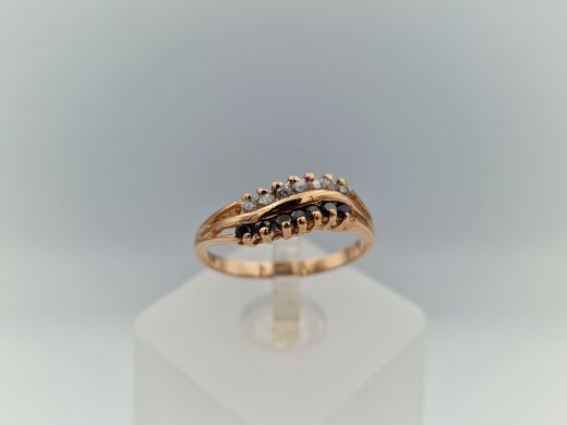 Zelta gredzens ar cirkoniju, 2.01 g, izm. 16.5