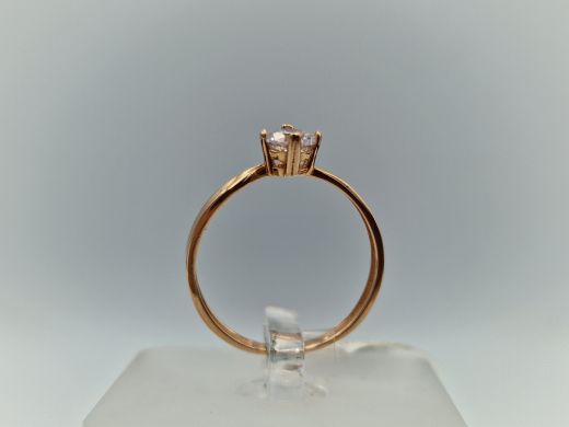 Zelta gredzens ar cirkoniju, 1.42 g, izm. 17