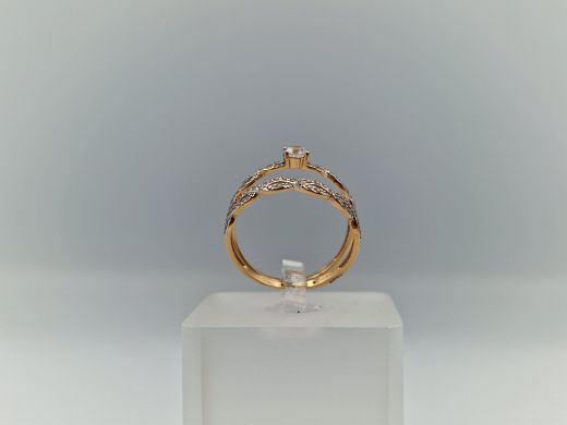 Zelta gredzens ar cirkoniju, 2.46 g, izm. 18