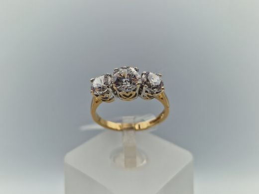 Zelta gredzens ar cirkoniju, 2.73 g, izm. 16