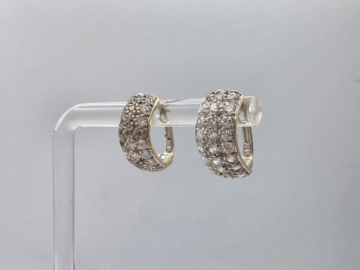 Золотые серьги с цирконом, 3.54 г