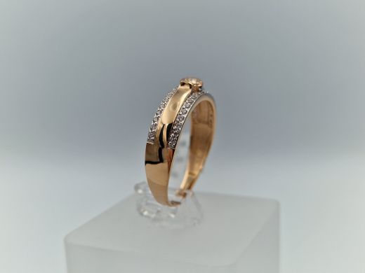 Zelta gredzens ar cirkoniju, 2.29 g, izm. 18