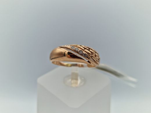 Zelta gredzens ar briljantu, 2.29 g, izm. 17.5