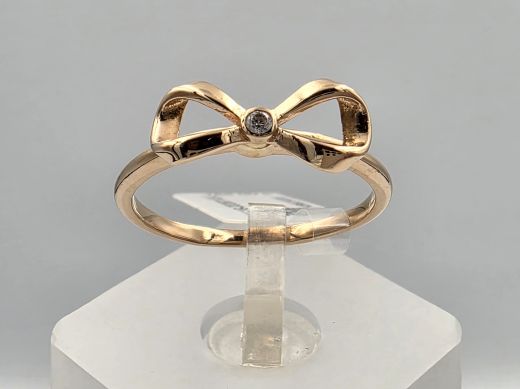 Gold ring with zircon, 1.98 g, size 17