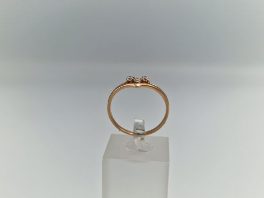 Zelta gredzens ar cirkoniju, 1.56 g, izm. 17