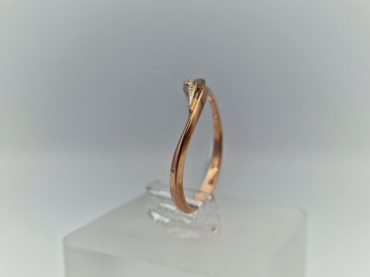 Zelta gredzens ar cirkoniju, 1.53 g, izm. 17